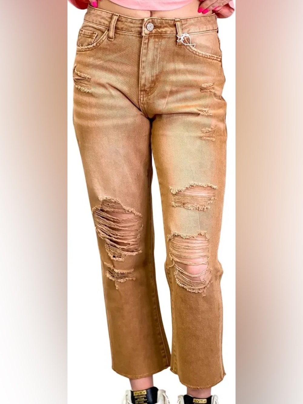 VERVET by Flying Monkey Zoe Straight Crop in Baked Clay size 29
